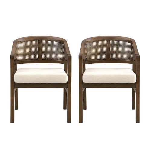 Chaise de salle à manger cannée (lot de 2)