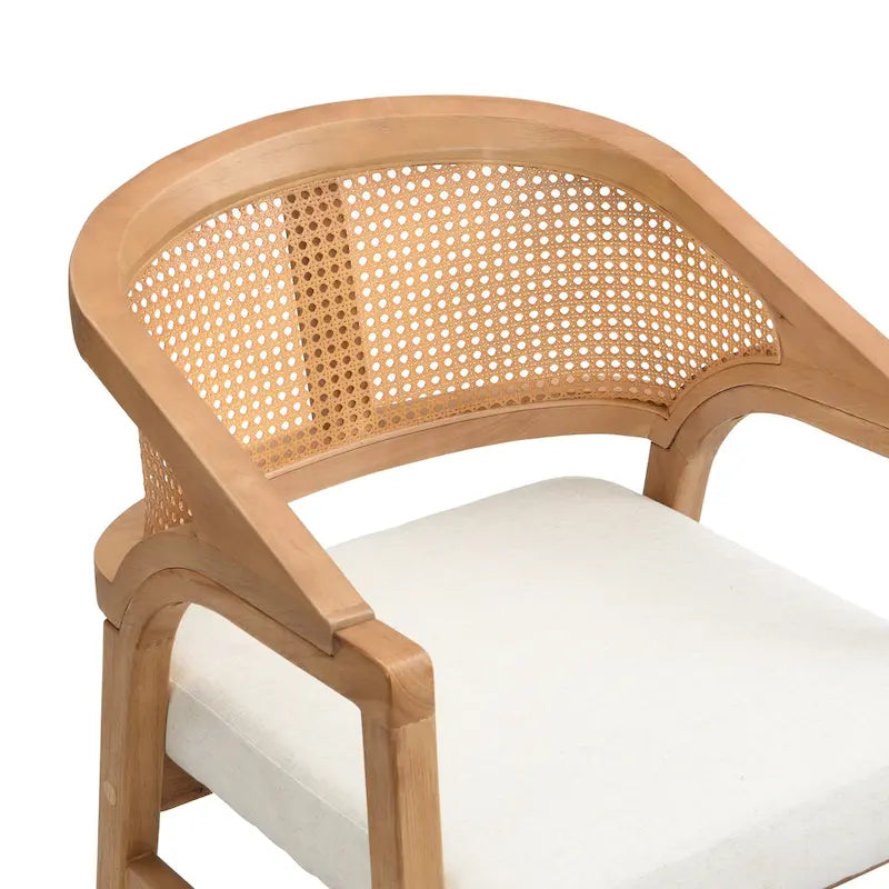 Cane Upholstered Dining Chair (Set of 2)