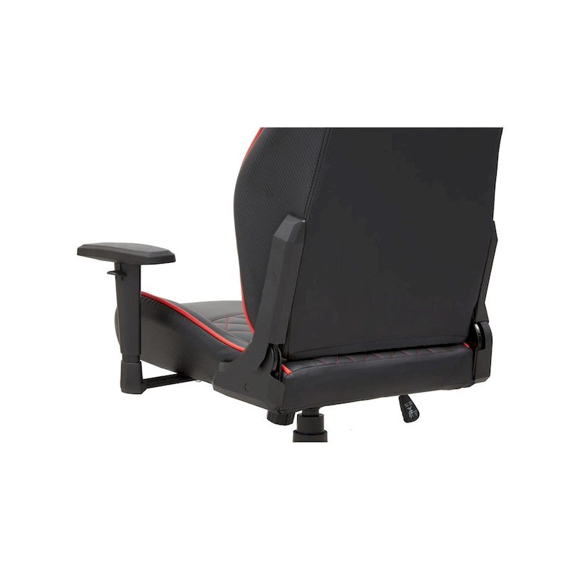 Black Faux Leather Reclining Gaming Chair by