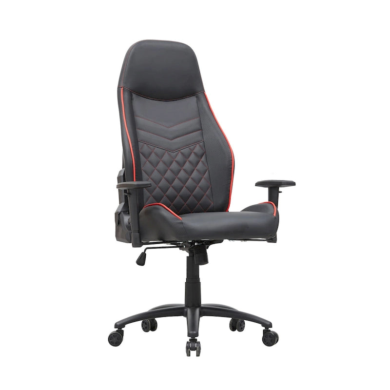 Black Faux Leather Reclining Gaming Chair by