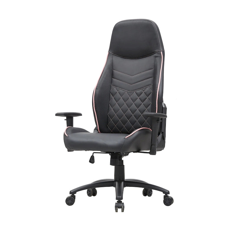 Black Faux Leather Reclining Gaming Chair by