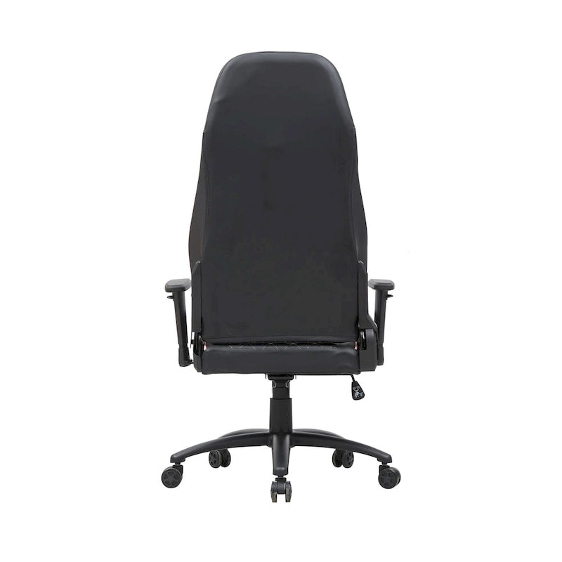 Black Faux Leather Reclining Gaming Chair by