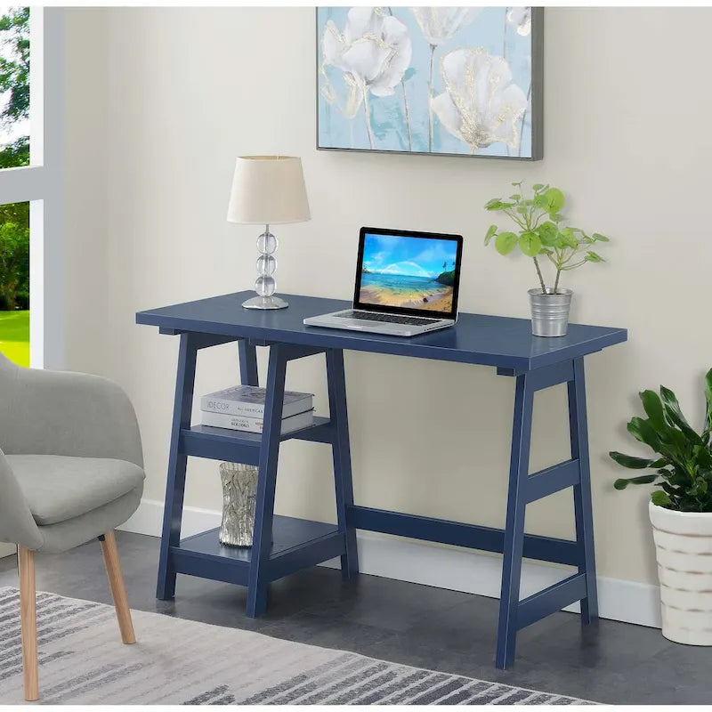 Convenience Designs2Go Trestle Desk with Shelves