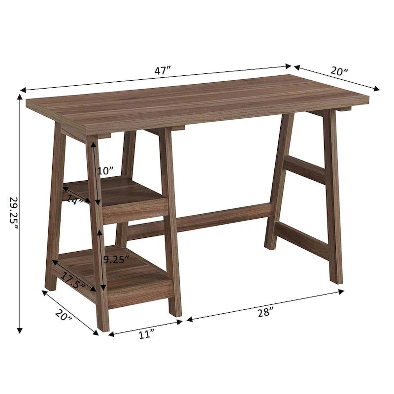 Convenience Designs2Go Trestle Desk with Shelves