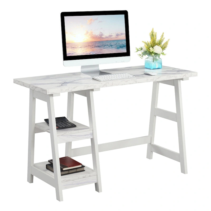 Convenience Designs2Go Trestle Desk with Shelves