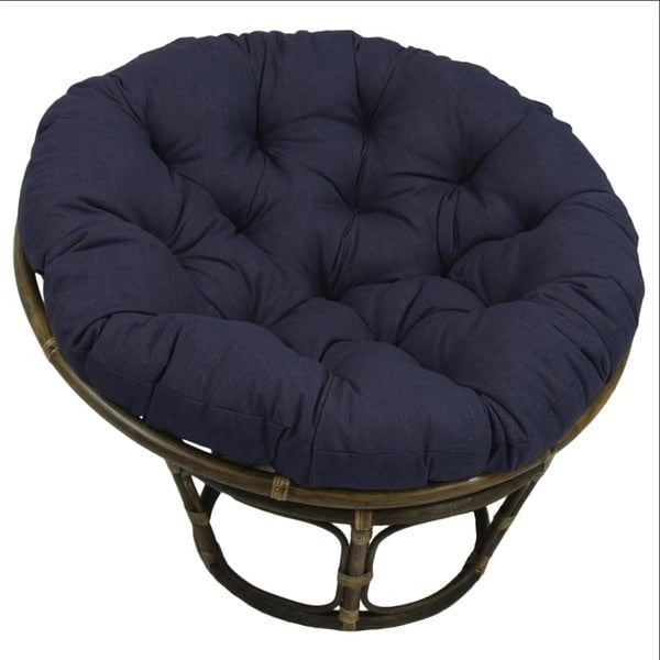 42-inch Rattan Papasan Chair with Solid All-Weather Cushion