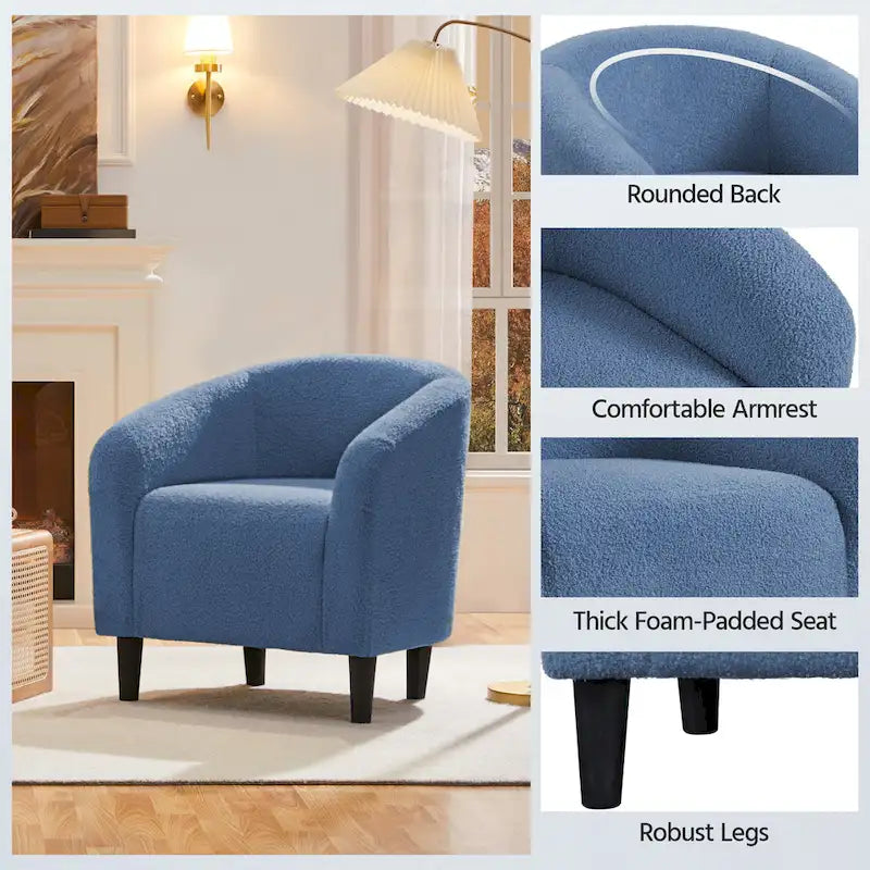 Club Chair Accent Barrel Chair Upholstered Arm Chair