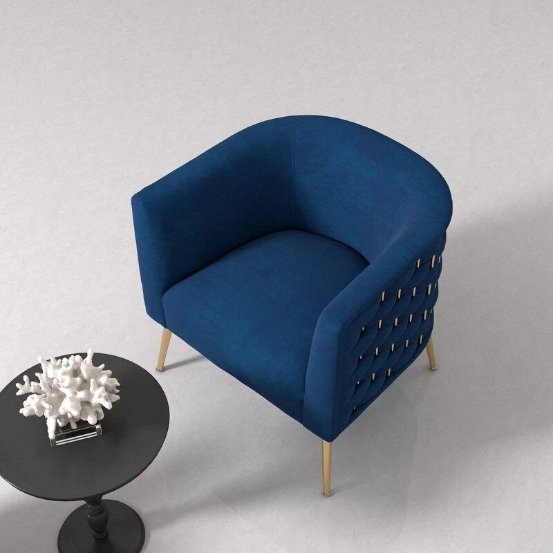 Mid-Century Modern Velvet Round Accent Chair for Living Room
