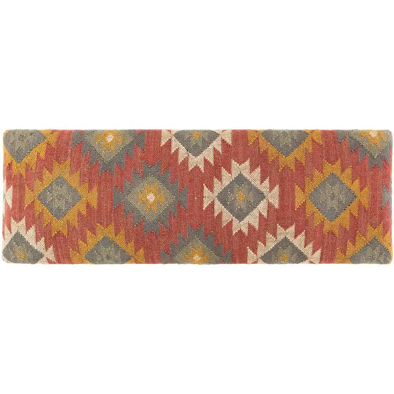 Southwestern Upholstered Jute Bench
