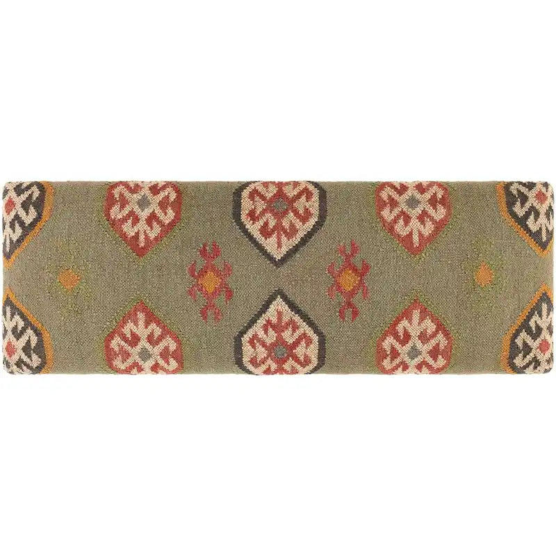 Southwestern Upholstered Jute Bench