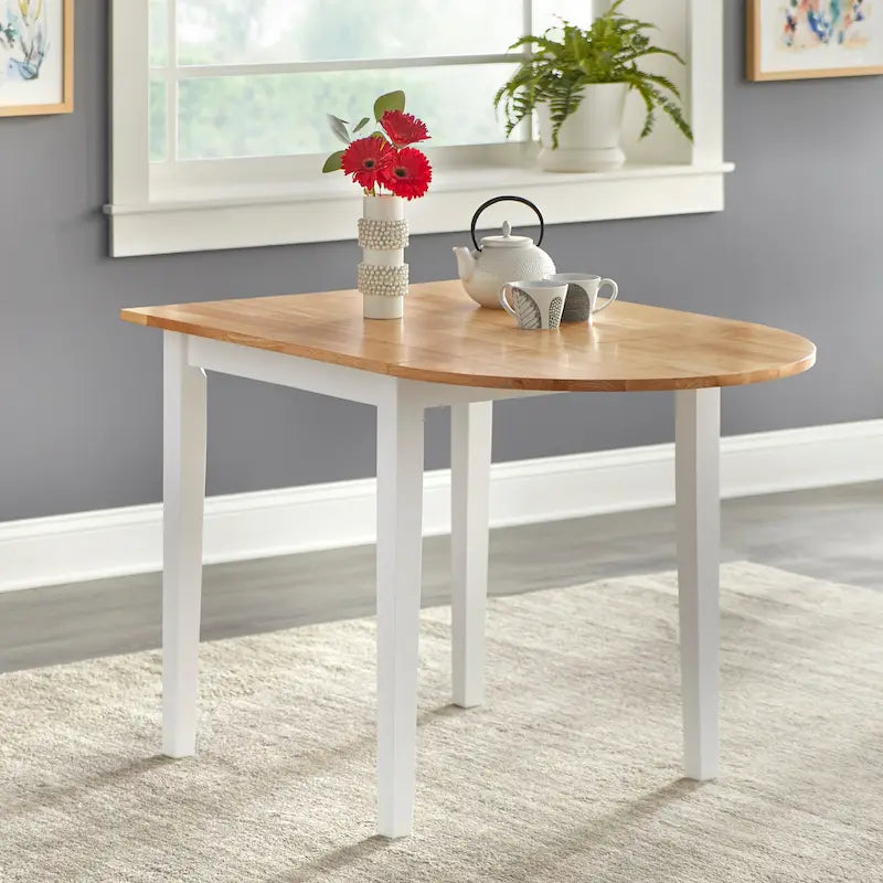 Country Cottage Solid Wood Drop-Leaf Dining Table