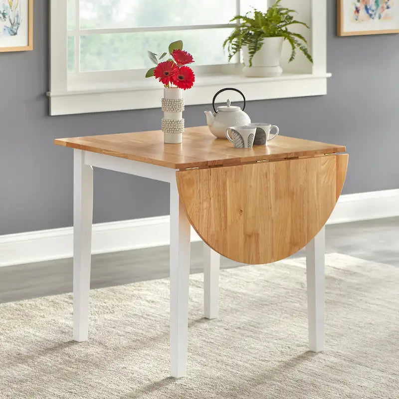 Country Cottage Solid Wood Drop-Leaf Dining Table