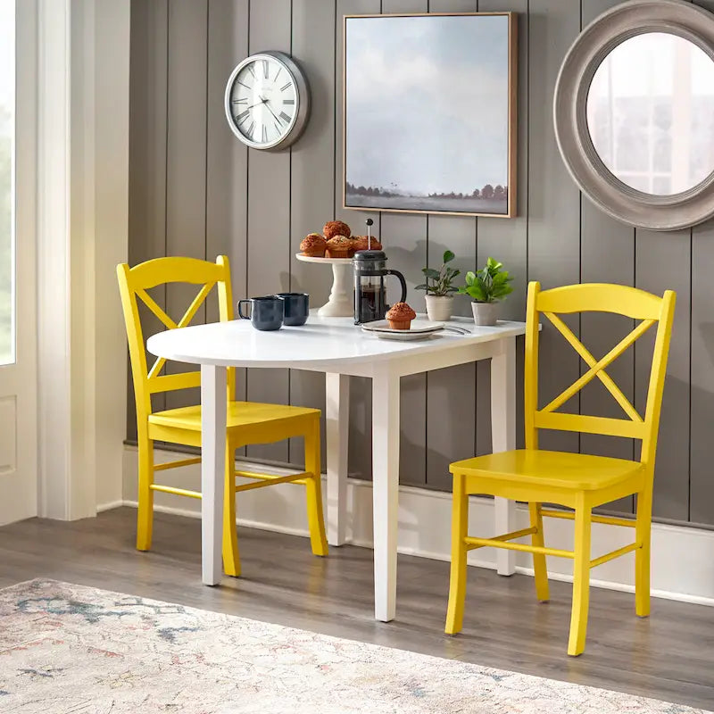 Country Cottage Solid Wood Drop-Leaf Dining Table