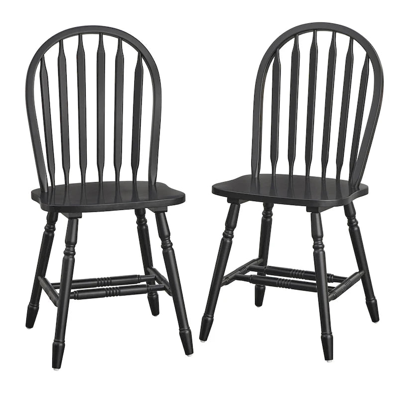 Solid Wood Spindle Dining Chairs (Set of 2)
