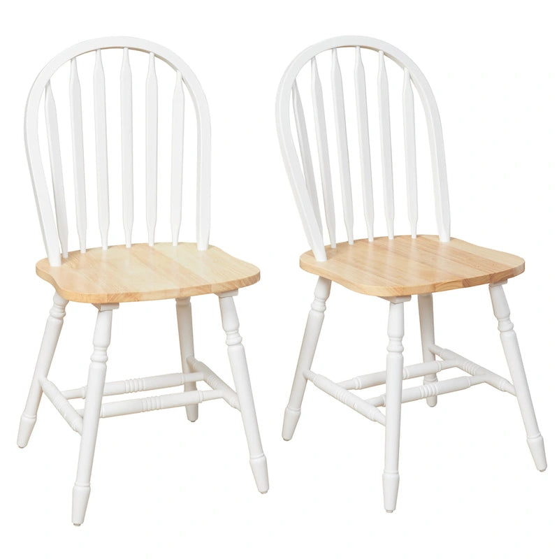 Solid Wood Spindle Dining Chairs (Set of 2)