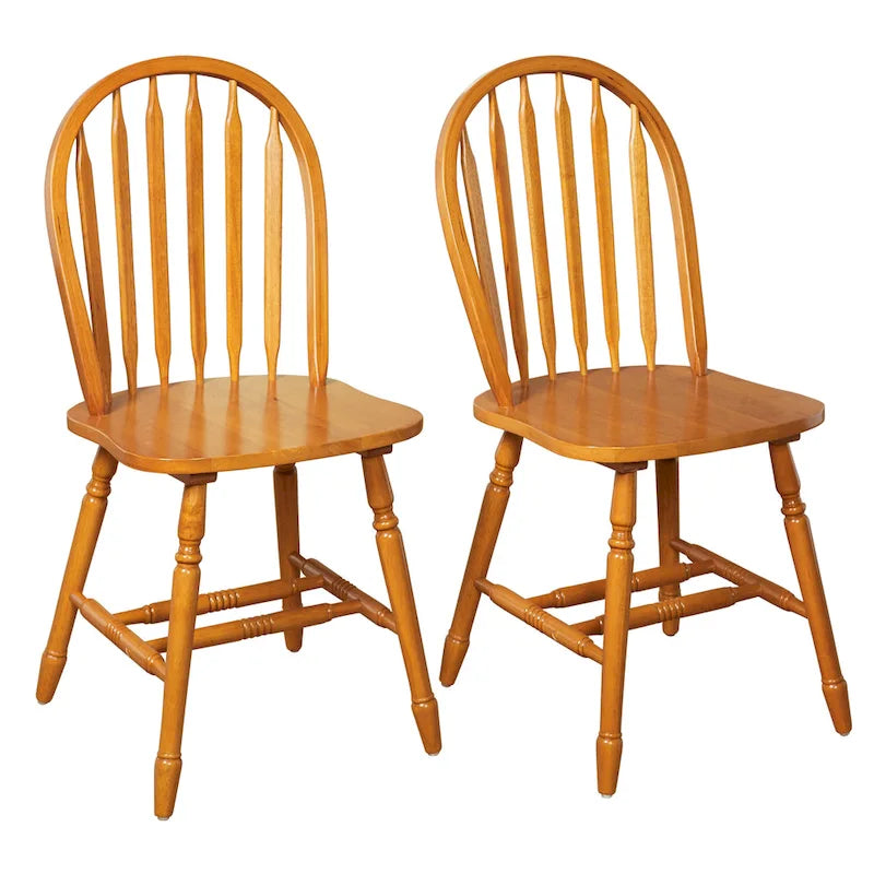 Solid Wood Spindle Dining Chairs (Set of 2)