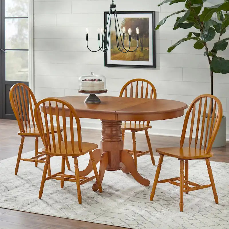 Solid Wood Spindle Dining Chairs (Set of 2)
