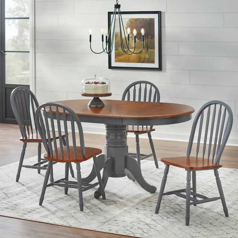 Solid Wood Spindle Dining Chairs (Set of 2)