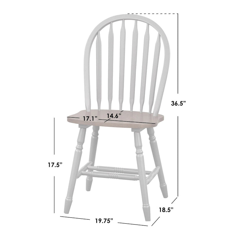 Solid Wood Spindle Dining Chairs (Set of 2)