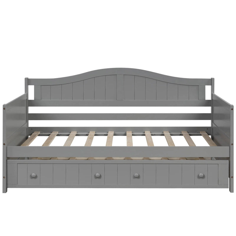 Twin Wooden Daybed with Trundle Bed