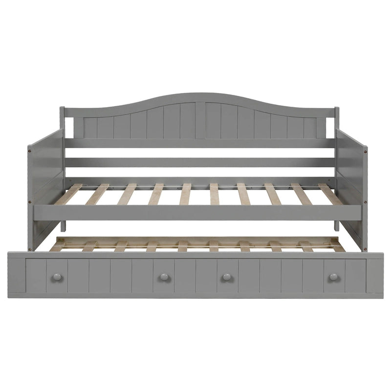 Twin Wooden Daybed with Trundle Bed