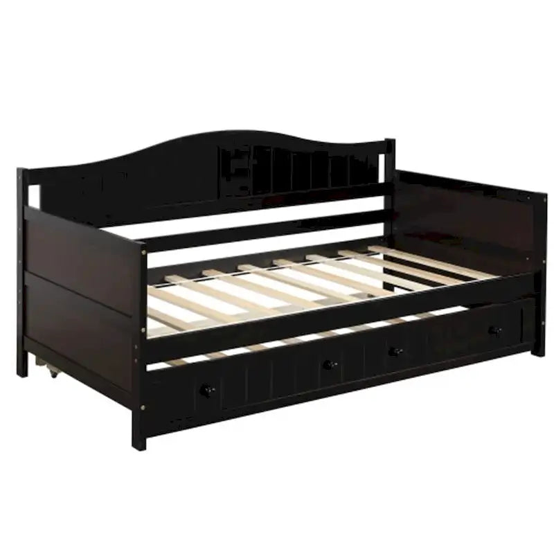 Twin Wooden Daybed with Trundle Bed