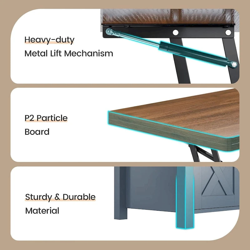 Lift Top Coffee Table 2 Sliding Barn Doors Storage Dining Table