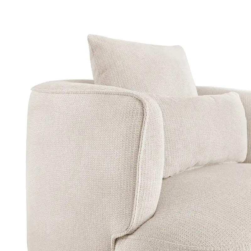 Swivel Accent Armchair Fabric Blend, Modern Upholstered Barrel Chair Living Room Sofa Chair