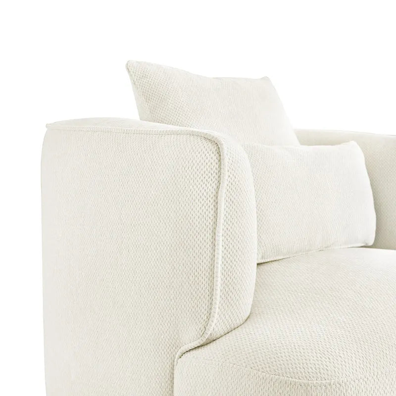 Swivel Accent Armchair Fabric Blend, Modern Upholstered Barrel Chair Living Room Sofa Chair