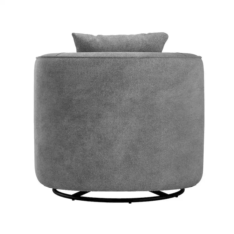 Swivel Accent Armchair Fabric Blend, Modern Upholstered Barrel Chair Living Room Sofa Chair