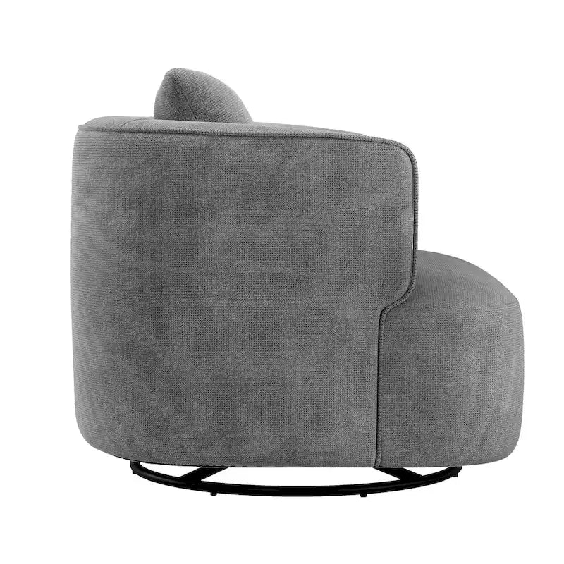 Swivel Accent Armchair Fabric Blend, Modern Upholstered Barrel Chair Living Room Sofa Chair