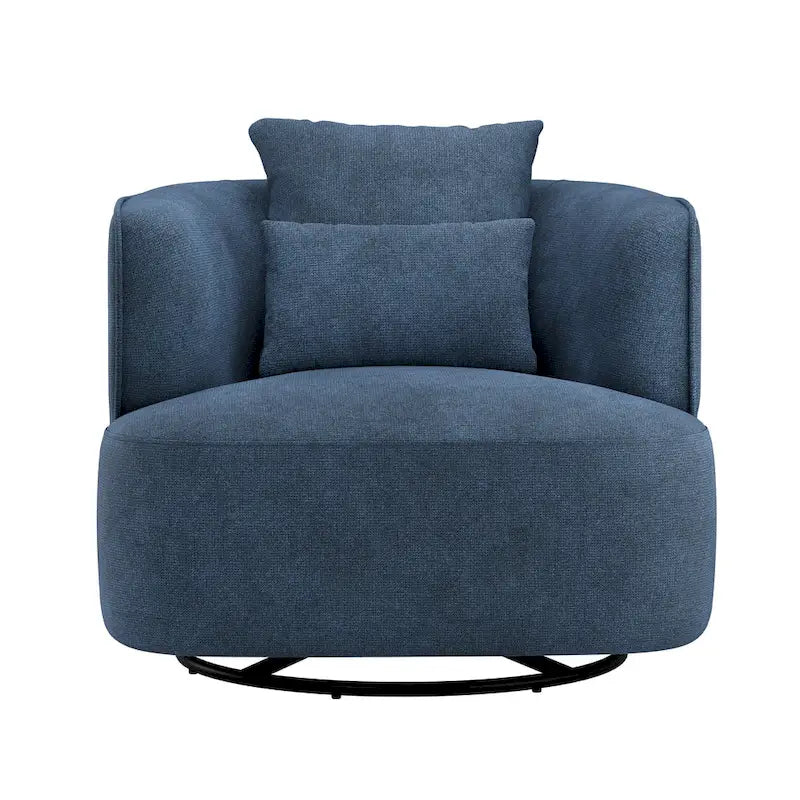 Swivel Accent Armchair Fabric Blend, Modern Upholstered Barrel Chair Living Room Sofa Chair