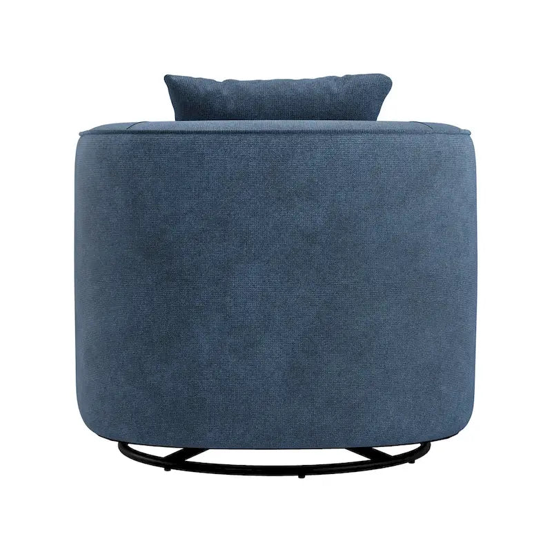 Swivel Accent Armchair Fabric Blend, Modern Upholstered Barrel Chair Living Room Sofa Chair
