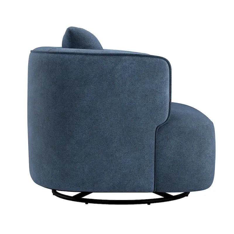Swivel Accent Armchair Fabric Blend, Modern Upholstered Barrel Chair Living Room Sofa Chair
