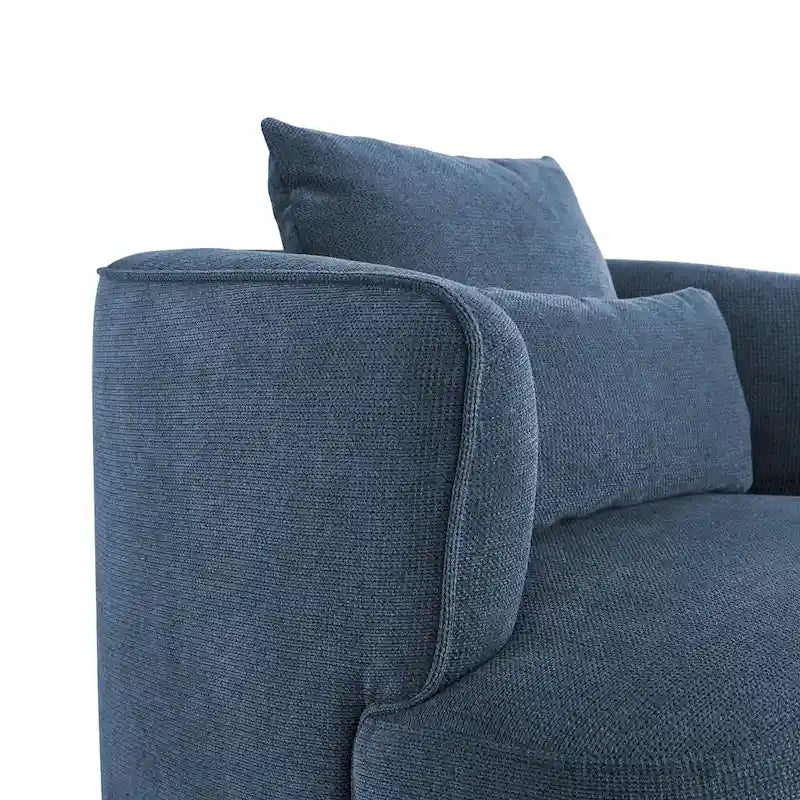 Swivel Accent Armchair Fabric Blend, Modern Upholstered Barrel Chair Living Room Sofa Chair