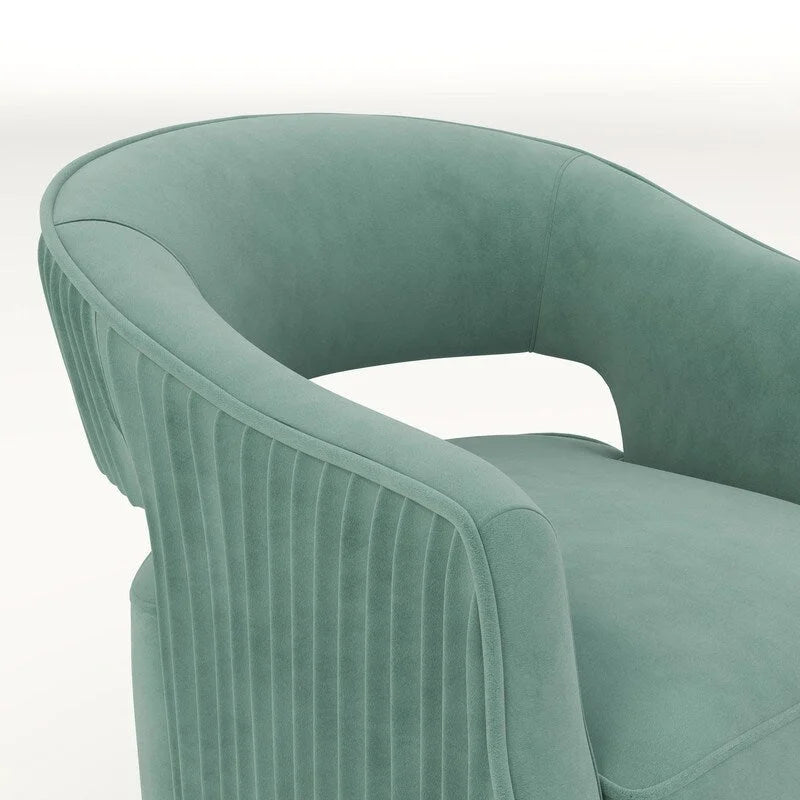 Modern Glam Velvet 360 Degree Swivel Open-Back Accent Armchair Set of 2