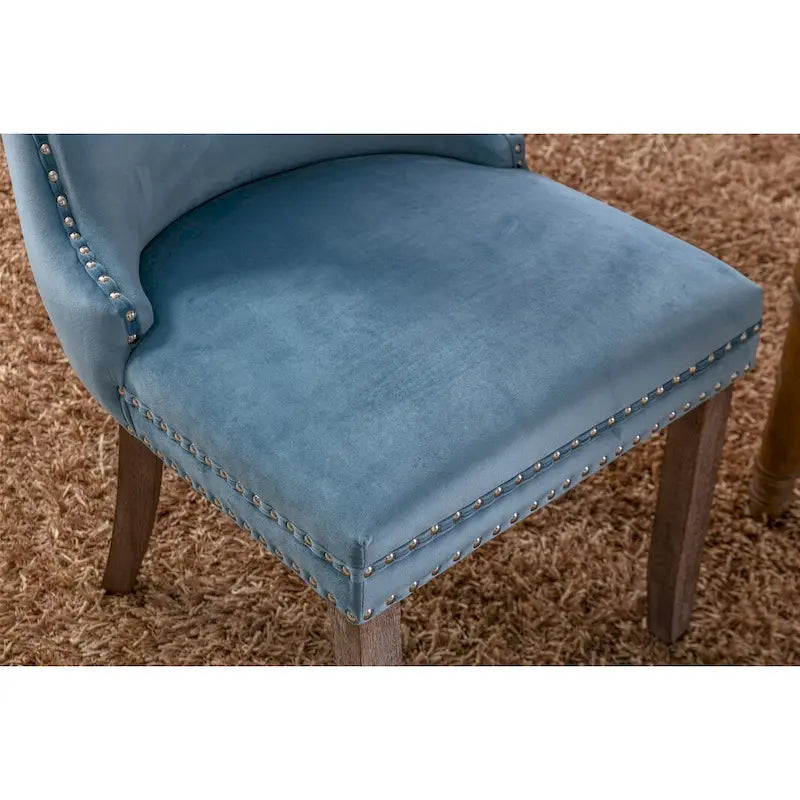Velvet Upholstered Wingback Dining Chairs Set of 2