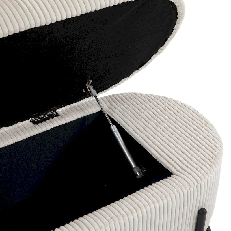 Woven storage Bench with safety hinges, End Bench for Living Room & Bedroom